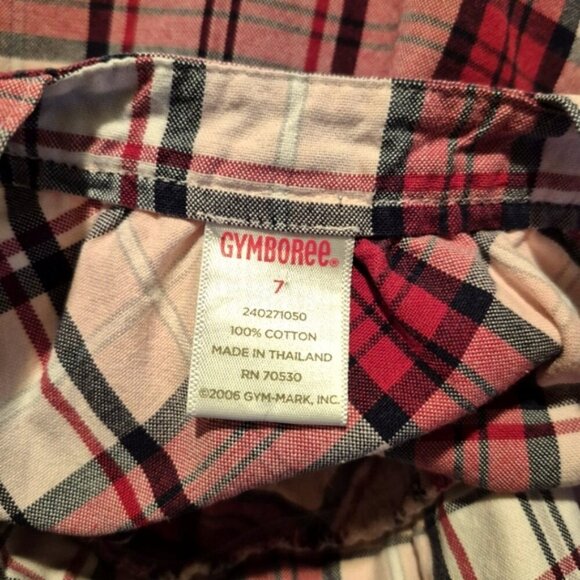 Gymboree girls size 7 tank top 2006 pink red white plaid School girl Rocks VVGUC - Picture 5 of 5